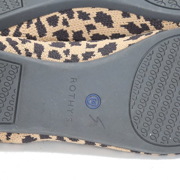 Rothys The Point Leopard Print Pointed Toe Slip on Flat Shoes - Picture 5 of 6